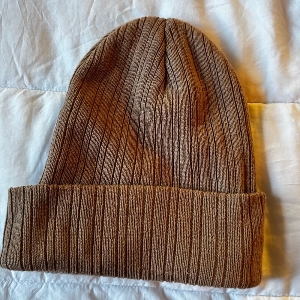 Wild Fable Taupe Brown Ribbed Beanie